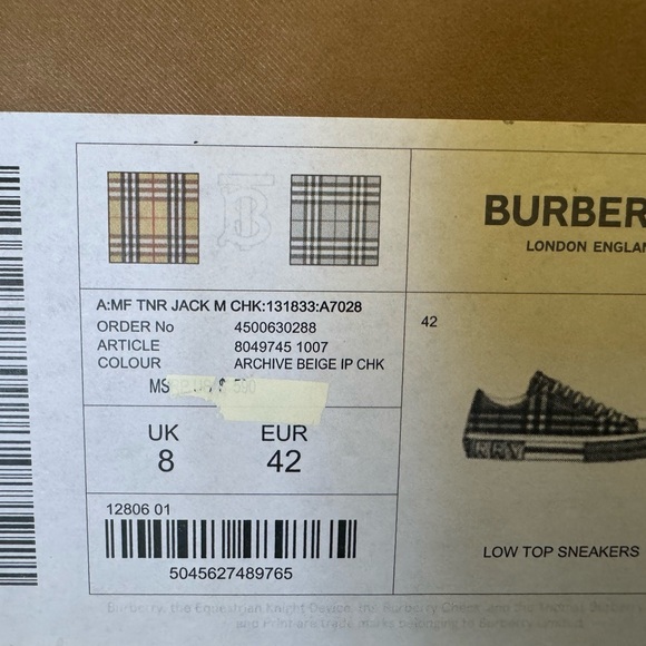 These are burberry cotton sneakers - Picture 2 of 2